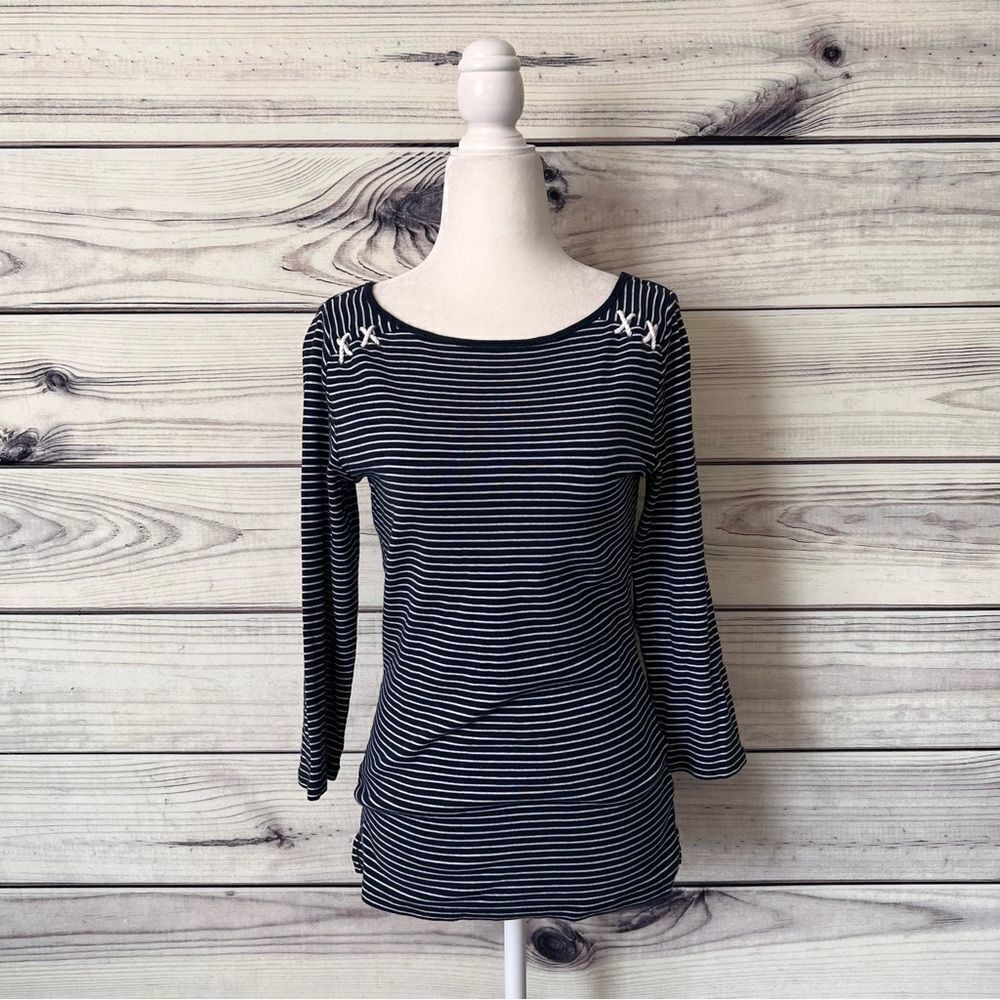 Lauren Ralph Lauren Navy & White Striped Shirt
